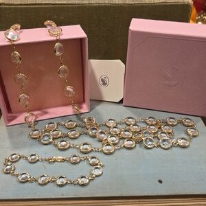 Vintage Swarovski Gold and Clear Crystal Necklace